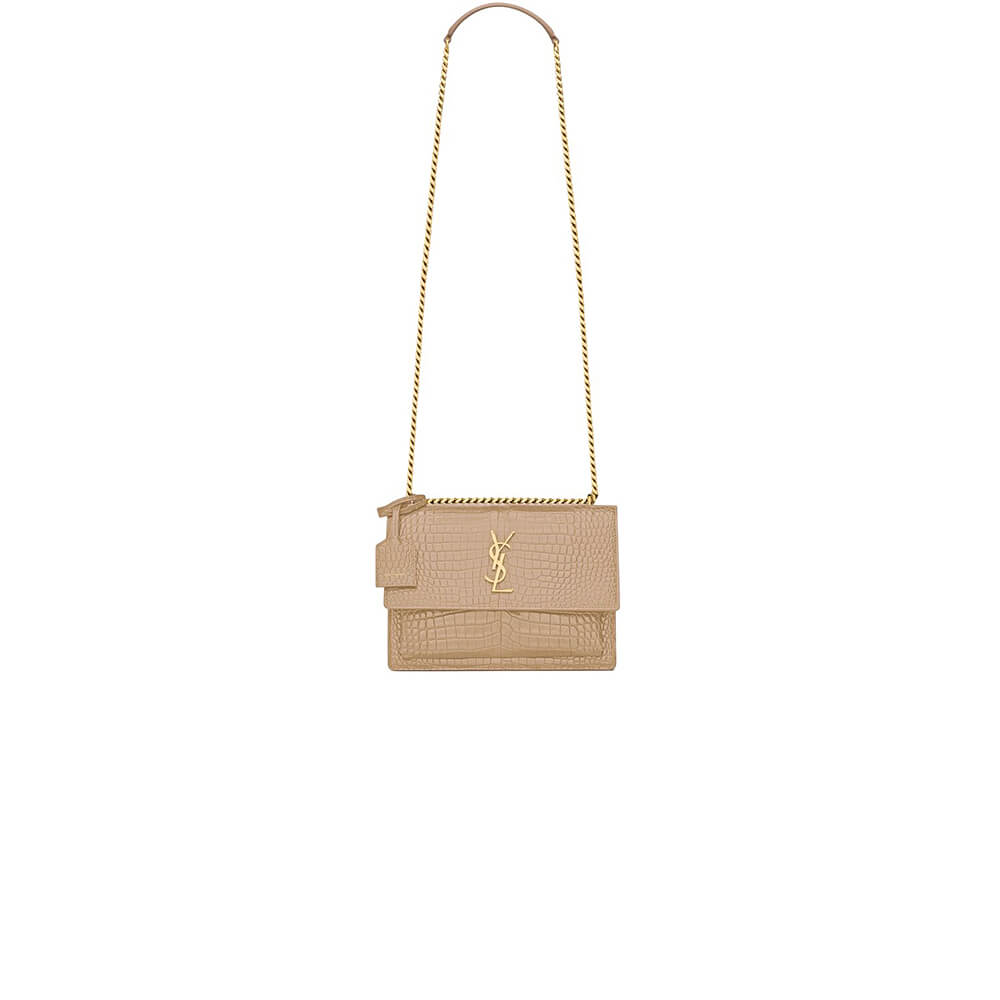 YSL Crocodile-embossed leather SUNSET Medium