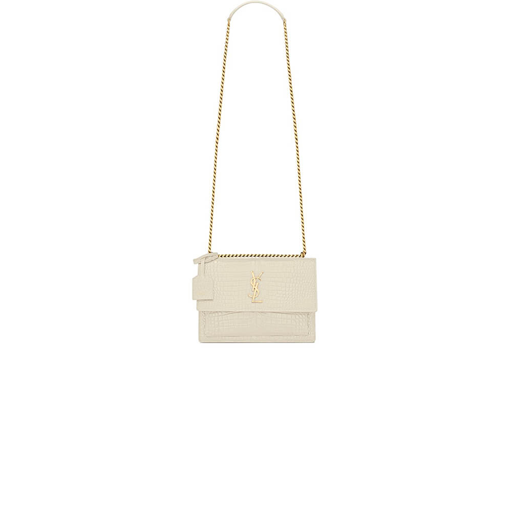 YSL Crocodile-embossed leather SUNSET Medium