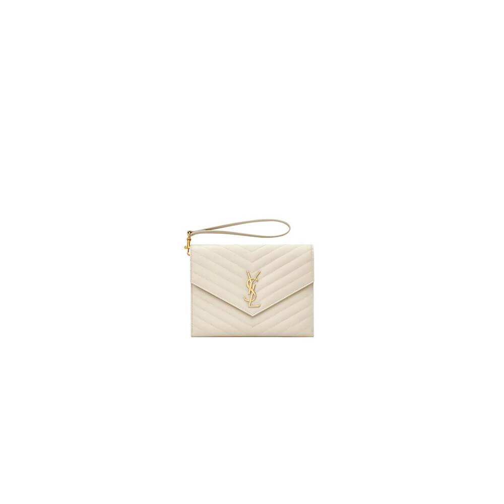 YSL CASSANDRE matelassé leather flap clutch