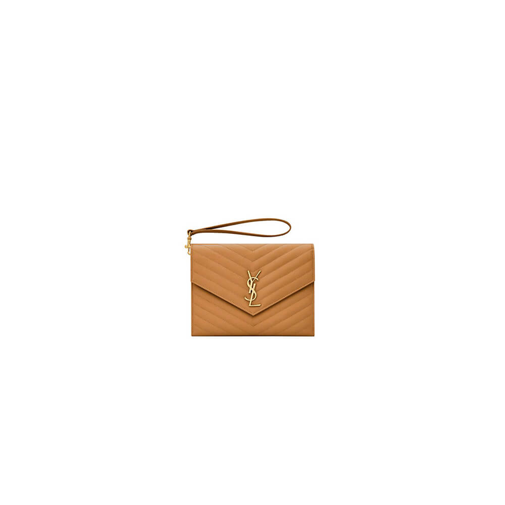 YSL CASSANDRE matelassé leather flap clutch