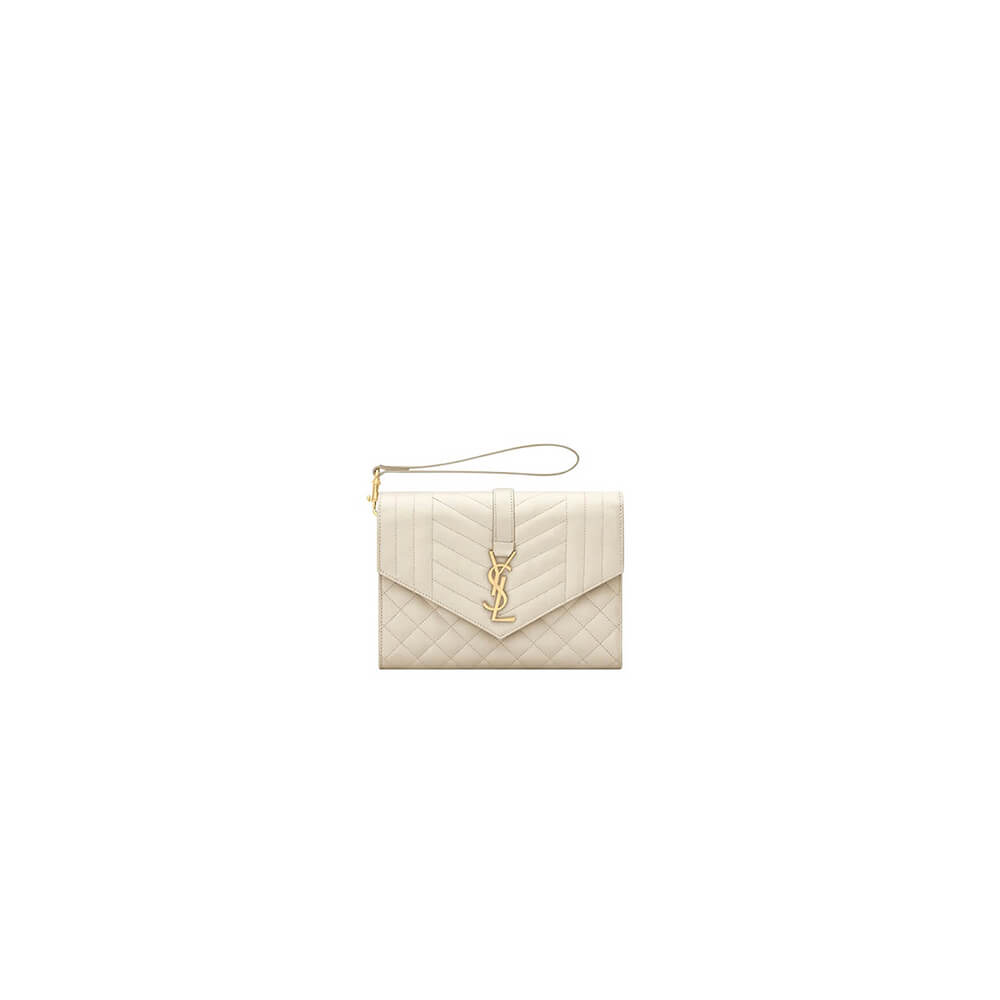 YSL CASSANDRE matelassé leather flap clutch