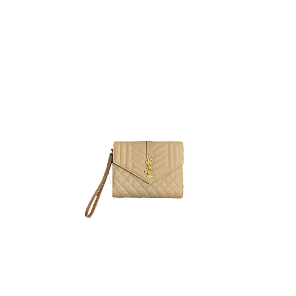 YSL CASSANDRE matelassé leather flap clutch