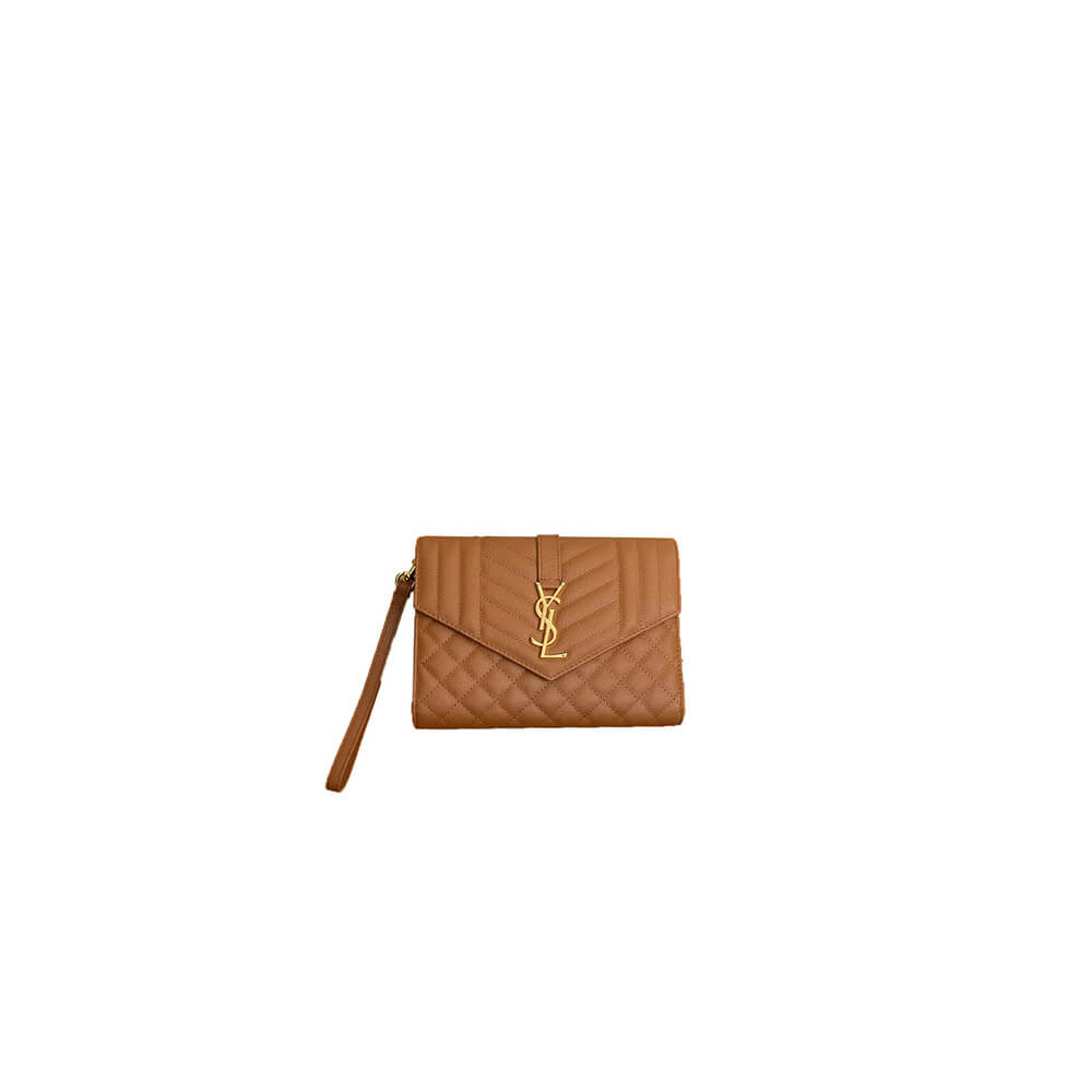 YSL CASSANDRE matelassé leather flap clutch