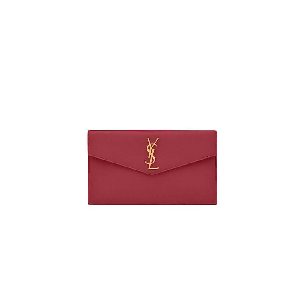 YSL UPTOWN POUCH IN GRAIN DE POUDRE EMBOSSED LEATHER