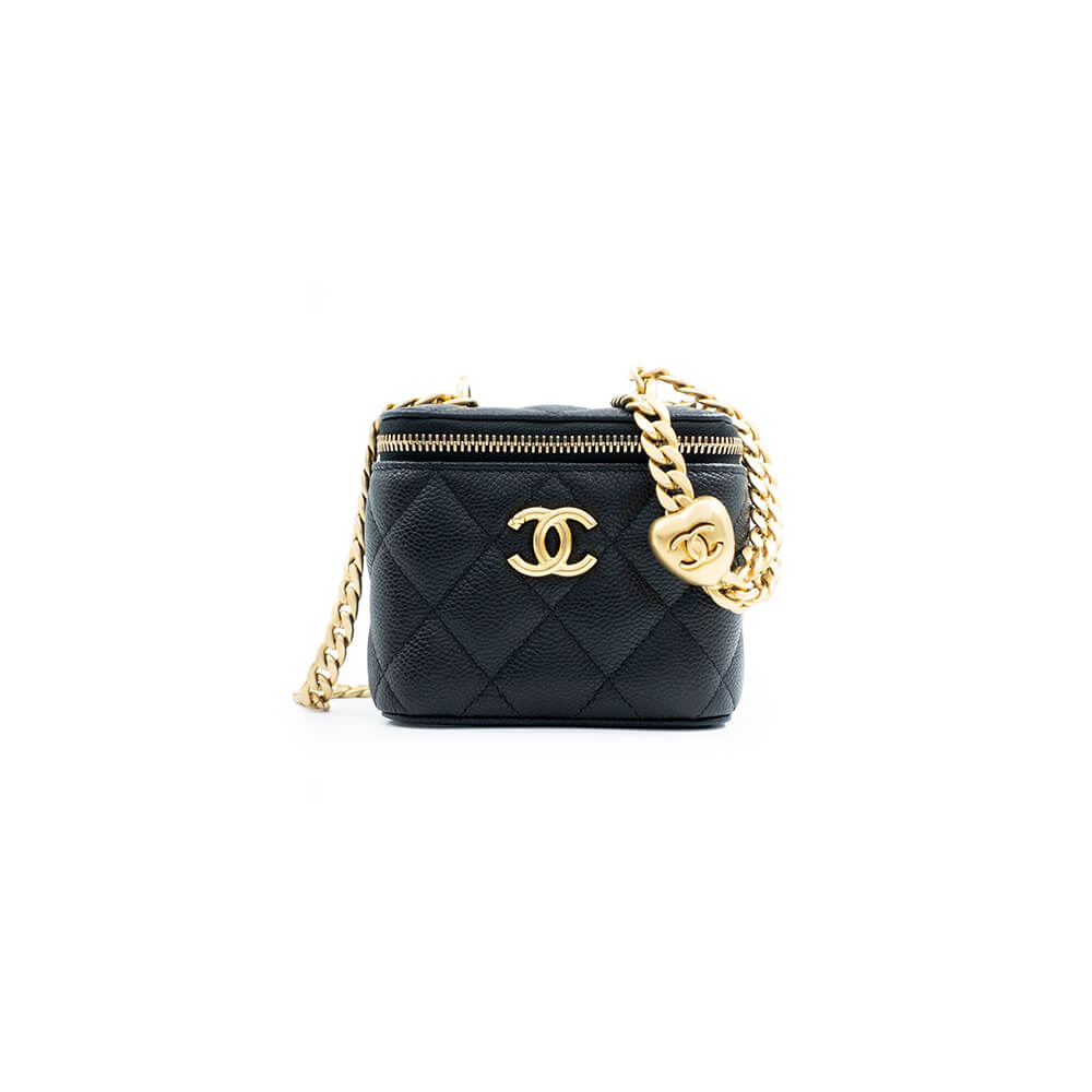 Ch*el small gold ball makeup bag