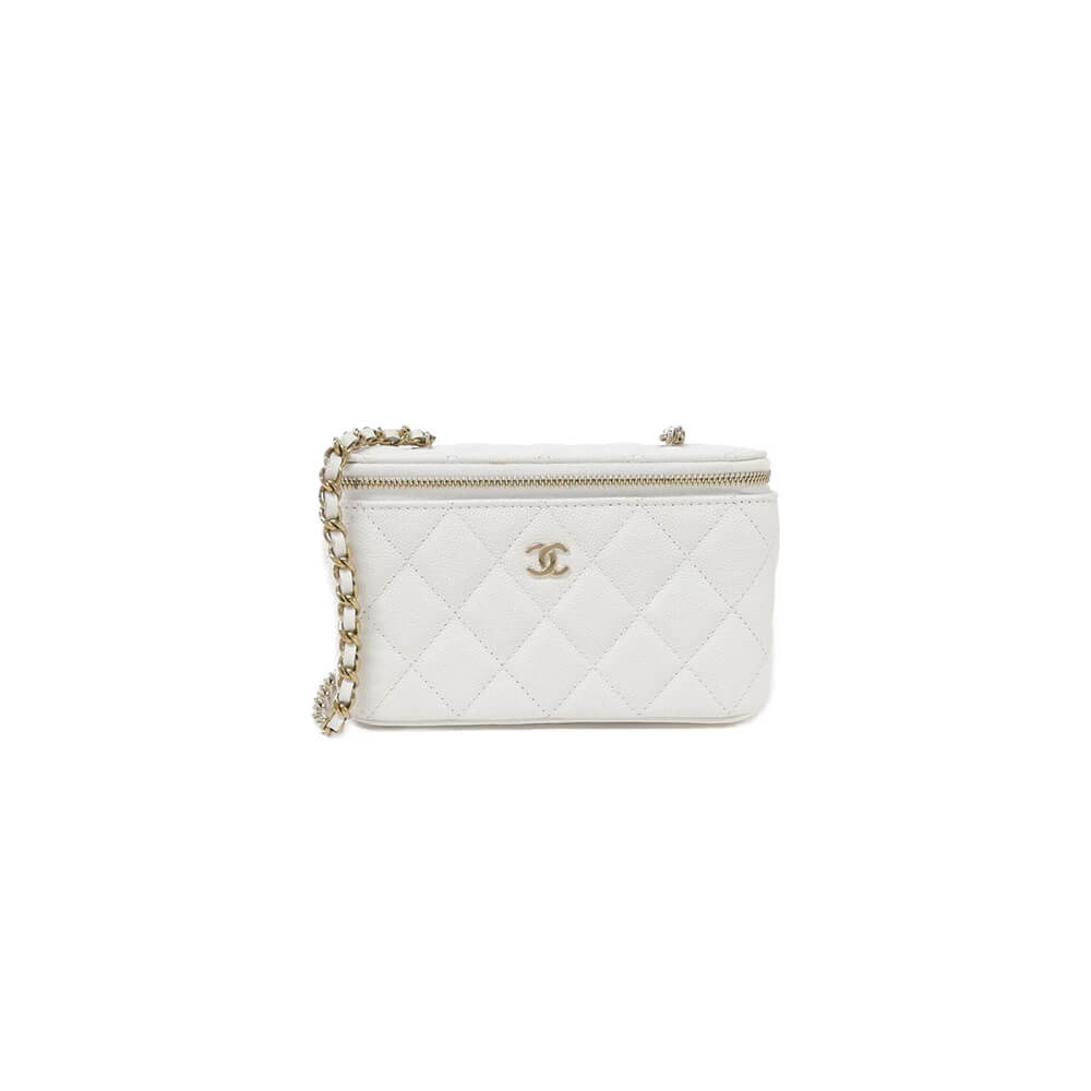 Ch*el long box cosmetic bag