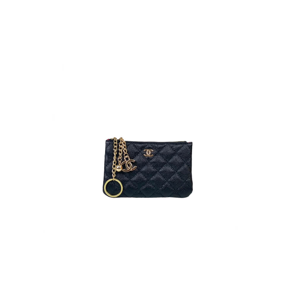 Ch*el classic small zip clutch