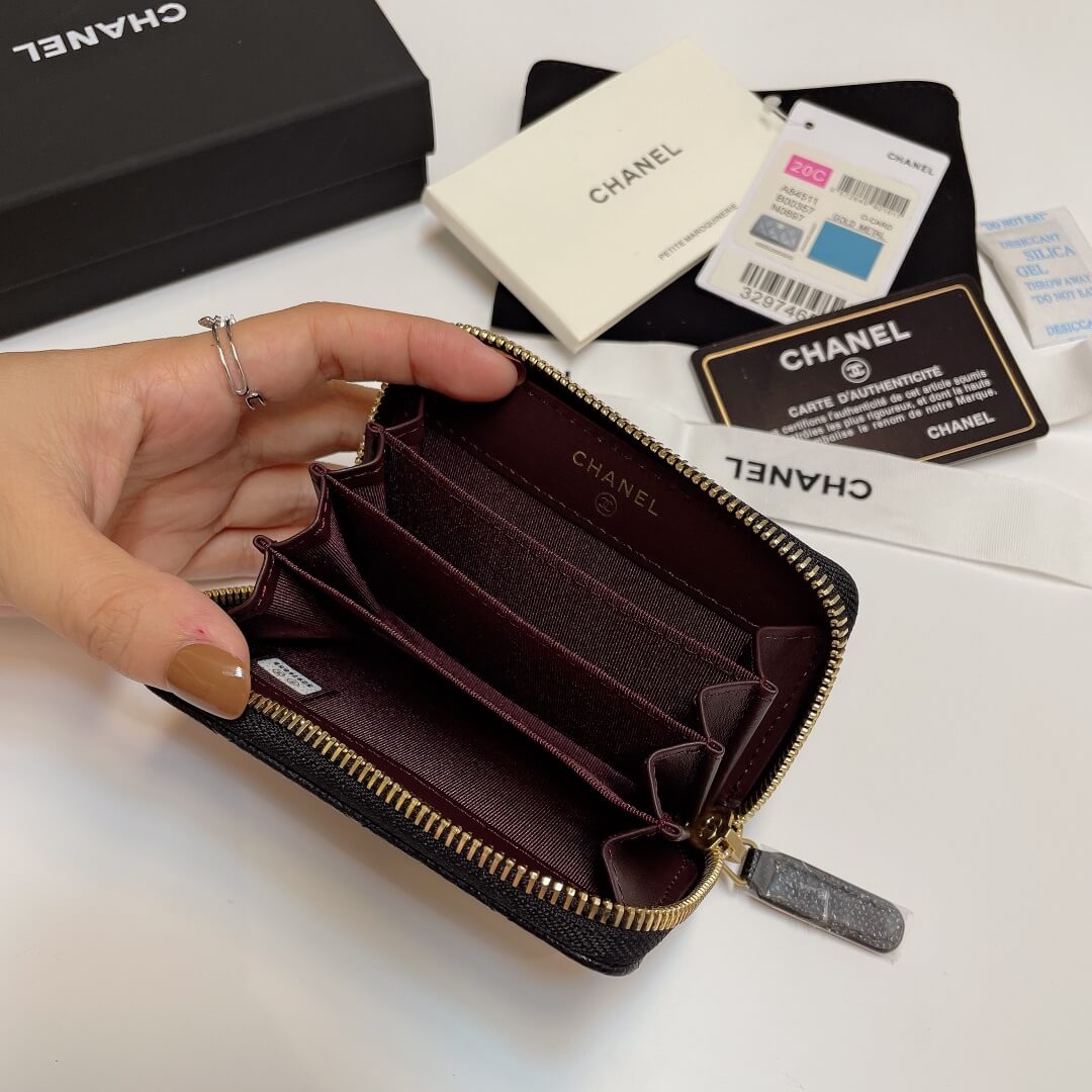 Ch*el classic zipper coin wallet