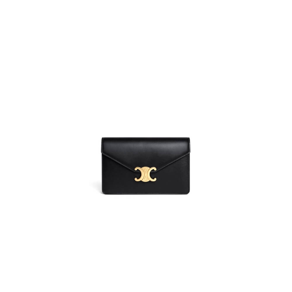 Ce**e margo shiny calfskin leather chain wallet