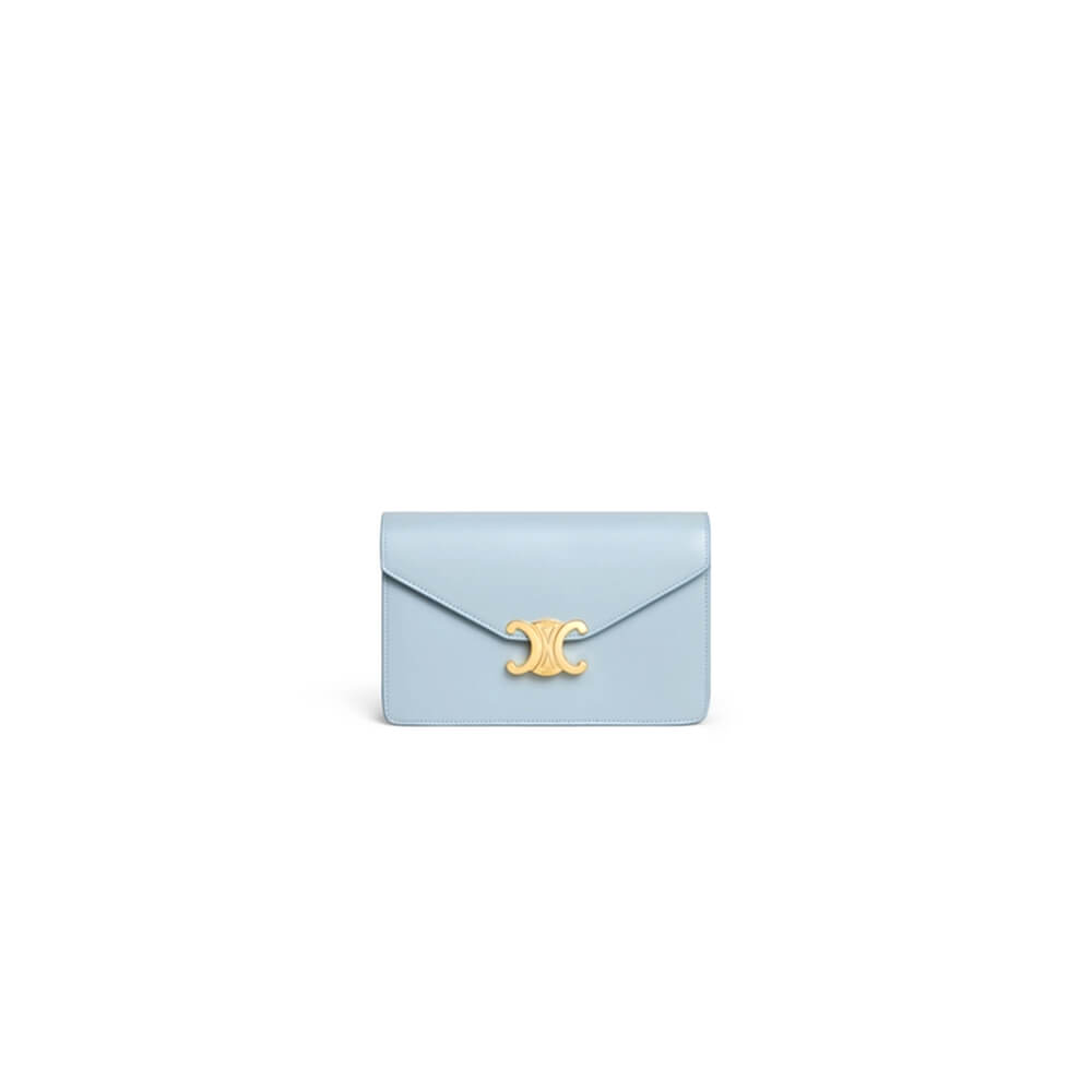 Ce**e margo shiny calfskin leather chain wallet