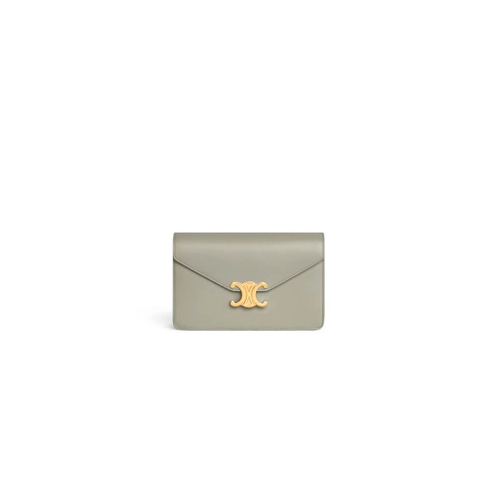 Ce**e margo shiny calfskin leather chain wallet