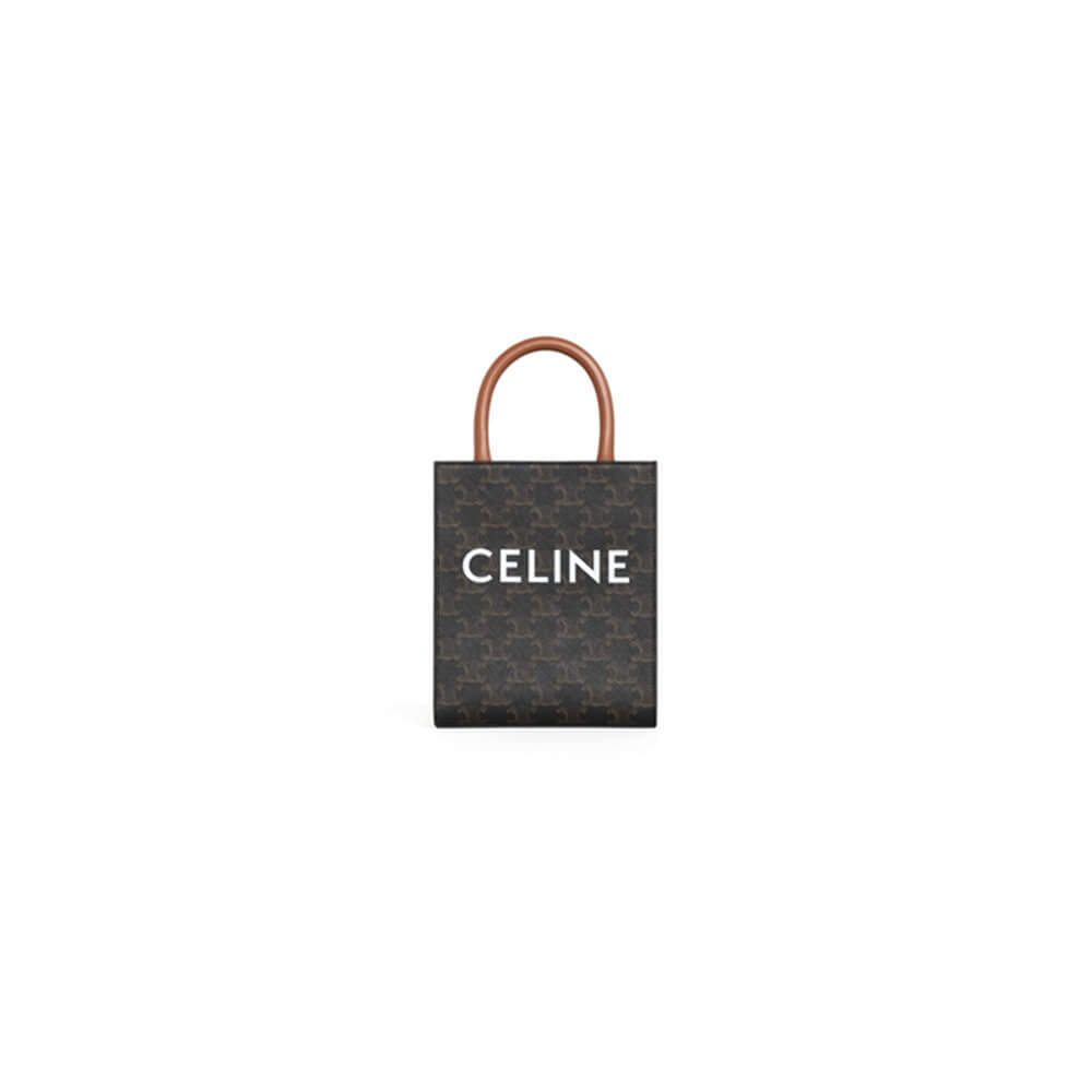 Ce**e mini vertical cabas bag in calfskin leather with logo and Ce**e print