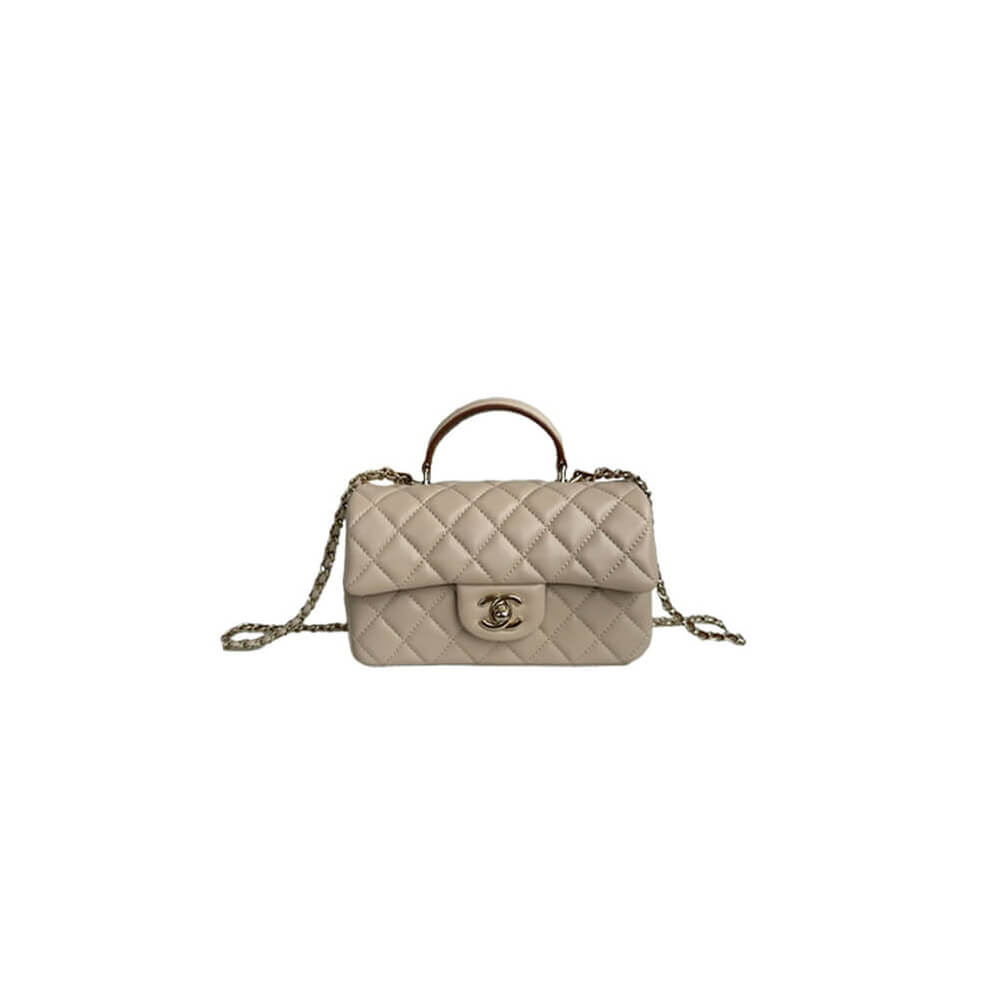 Ch*el mini classic handbag with top handle