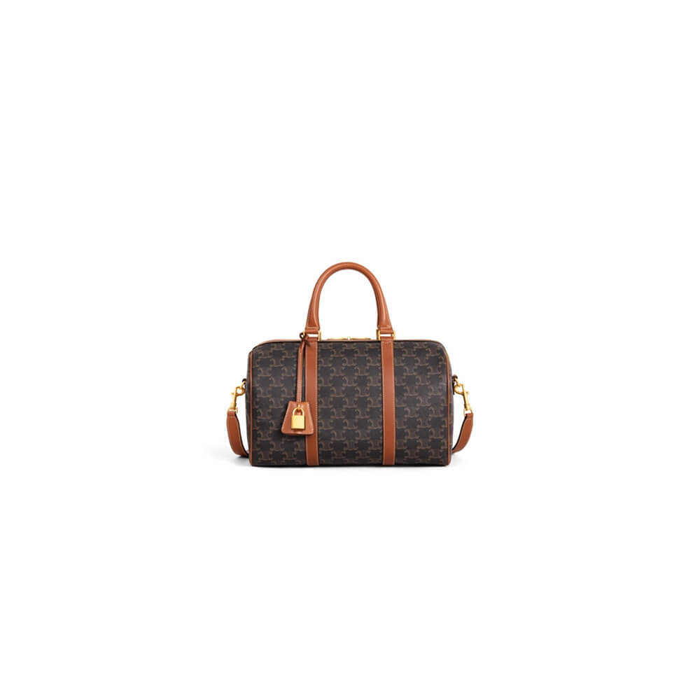 Ce**e logo print calfskin boston bag
