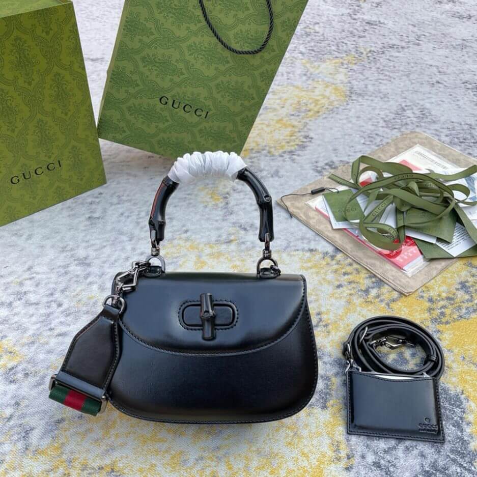 G*u*i bamboo 1947 jumbo gg small top handle bag