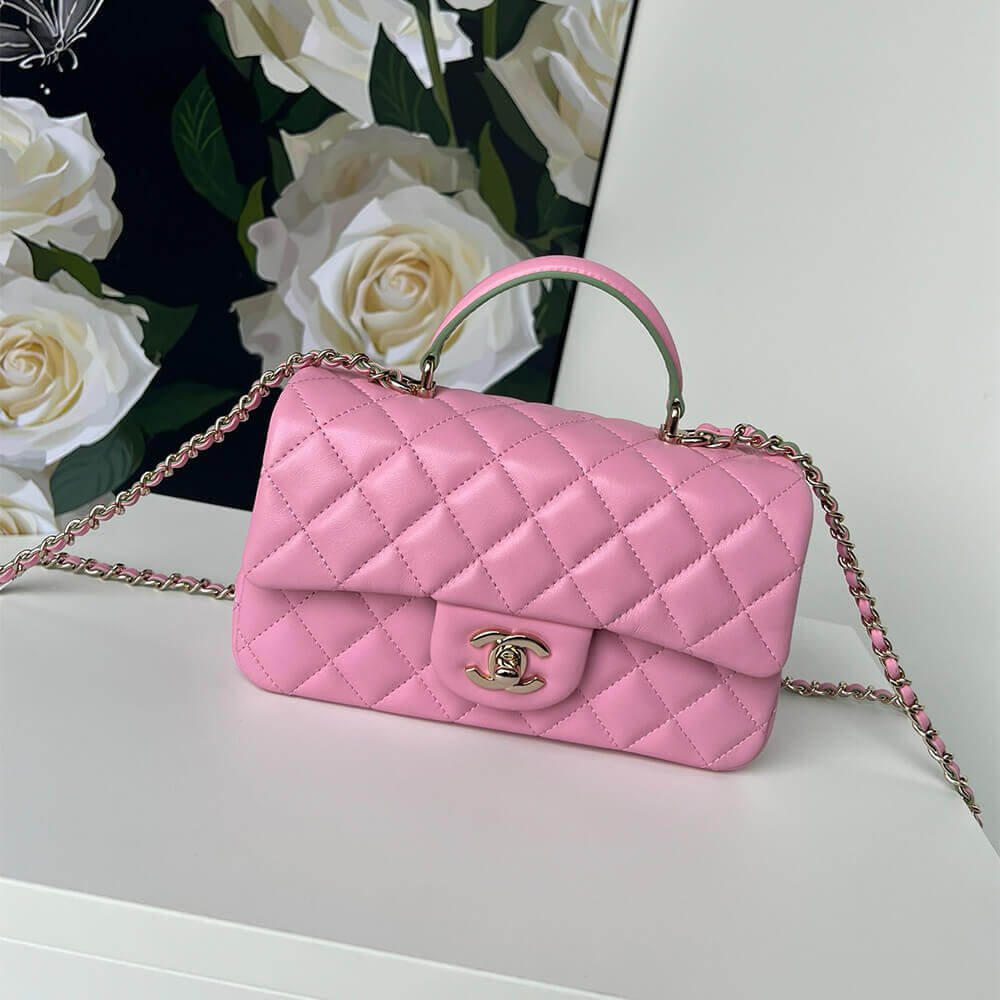 Ch*el mini classic handbag with top handle
